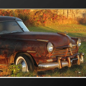 Hudson Car Photography Rusty Classic Automobile Photograph Wall Decor Antique Vehicle Office Decor Rustic Vintage Car Photographic Art image 1