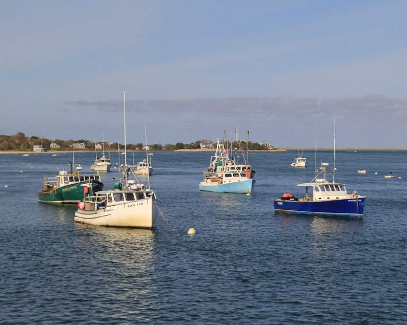 Chatham Fishing Boats Photography Fish Pier Nautical Photograph Coastal Print Cape Cod Wall Art image 1