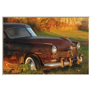 Hudson Car Photography Rusty Classic Automobile Photograph Wall Decor Antique Vehicle Office Decor Rustic Vintage Car Photographic Art image 4