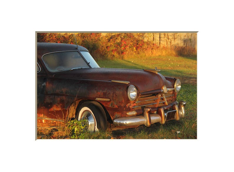 Hudson Car Photography Rusty Classic Automobile Photograph Wall Decor Antique Vehicle Office Decor Rustic Vintage Car Photographic Art image 4