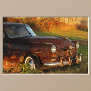 Hudson Car Photography Rusty Classic Automobile Photograph Wall Decor Antique Vehicle Office Decor Rustic Vintage Car Photographic Art image 5