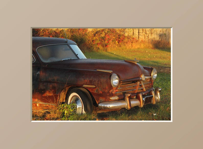 Hudson Car Photography Rusty Classic Automobile Photograph Wall Decor Antique Vehicle Office Decor Rustic Vintage Car Photographic Art image 5