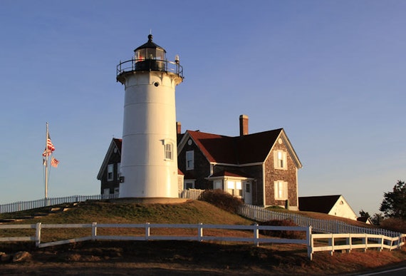 Falmouth Lighthouse Photography Nobska Cape Cod Photograph Coastal Decor New England Massachusetts Buzzards Bay Nautical Decor Fine Art
