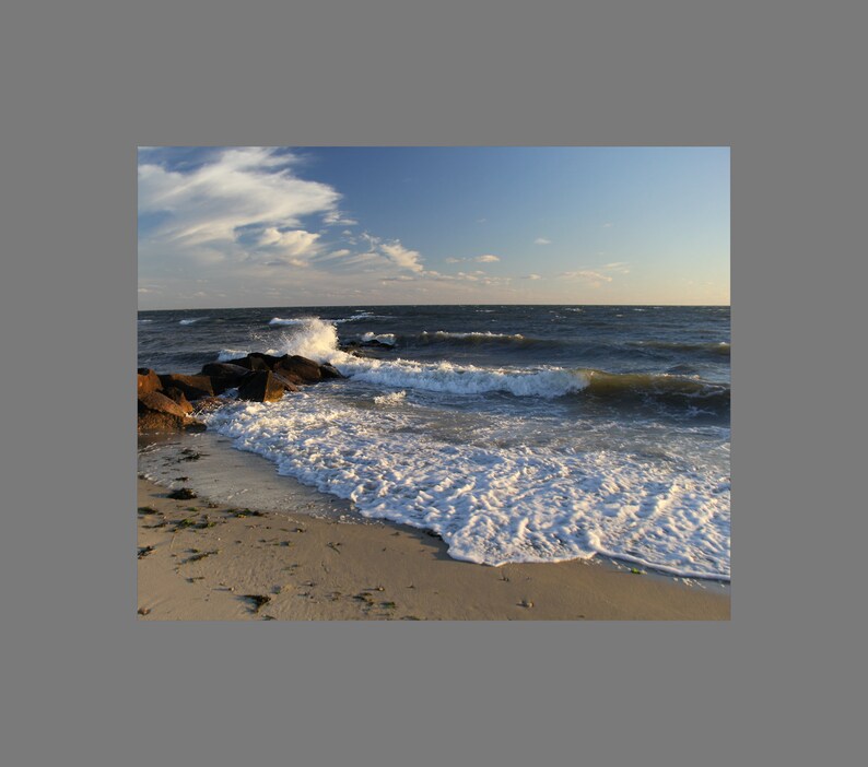 Beach Photography Chatham Cape Cod Crashing Wave Jetty Photograph Lower Cape Coastal Design Ocean Wall Art image 3