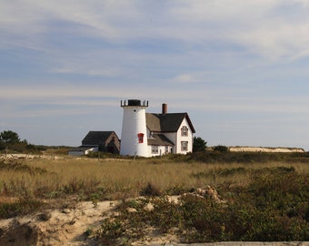 Photographie de phare de scène Harbour, Phare de Chatham Harding Beach, photographie de Cape Cod, conception côtière de Lower Cape, art mural nautique