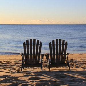 Cadeiras Popponesset Mashpee Photography Cape Cod Beach Fotografia Obra de arte Impressão oceânica Arte costeira Massachusetts