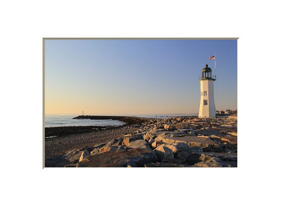 Scituate Lighthouse Photography Coastal Massachusetts Landscape Photograph Nautical Decor Old Scituate Lighthouse South Shore MA Cedar Point