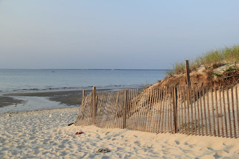 Coastal Beach Photography Cape Cod Cold Storage Beach Photograph Wall Decor Artwork Nature Flip Flops Print New England Art East Dennis MA image 1