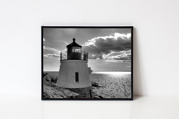 Newport Castle Hill Lighthouse Photography Lighthouse Decor Narragansett Bay Nautical Home Decor Coastal