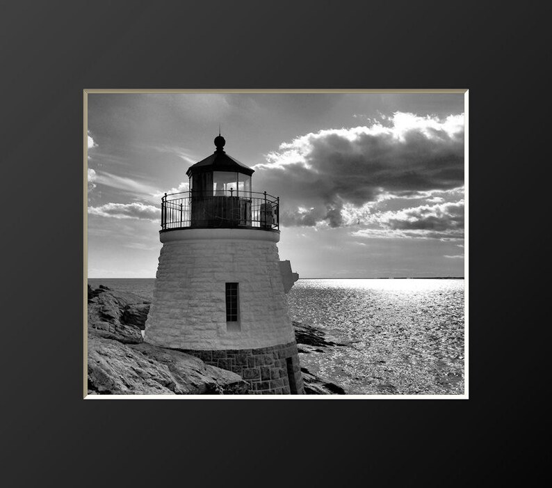 Fotografia del faro di Newport Castle Hill Decorazioni del faro Decorazioni per la casa nautiche della baia di Narragansett Costiere immagine 5