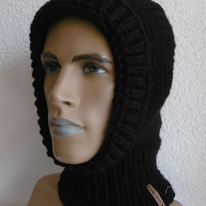 Scarf hat unisex cap slip black