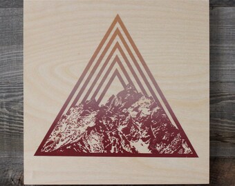 PEAK >>>Burgundy / Rose Gold Silkscreen 12"x12"