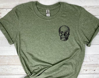 Skull on Front of Shirt - Don't Tell Me To Smile on Back of Shirt, Skull Shirts, Funny Shirts, Halloween Shirt, Funny Skull Shirt, Skulls