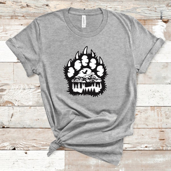 Bear Paw Shirt, Bear Claw Shirt, Wildlife Bears Shirt, Wildlife Lovers Gift, Bear Footprint Shirt, Polar Bear Footprint Shirt, Hiking Shirt