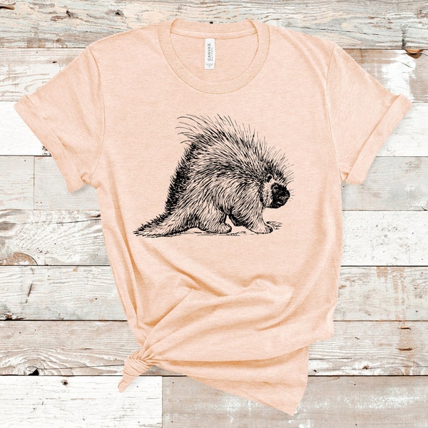 Porcupine Shirt, T Shirt Funny Animal, Cool Porcupine, Cute Animal Shirts, Vintage Animal Tee, Retro Graphic Tees, Camping, Animal Lover