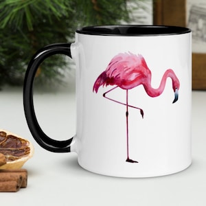 Flamingo Mug, Pink Flamingo Mug, Tropical Flamingo, Gift For Her, Gift for Mom, Mother&#39;s Day Gift, Flamingo Coffee Mug, Watercolor Flamingo