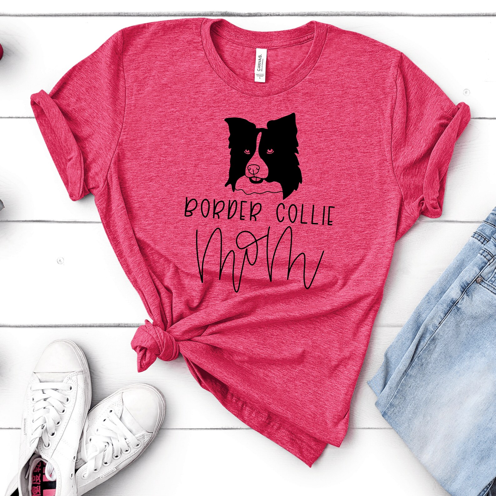 MG Womens T-Shirt - Border Collie - Denim main image 1