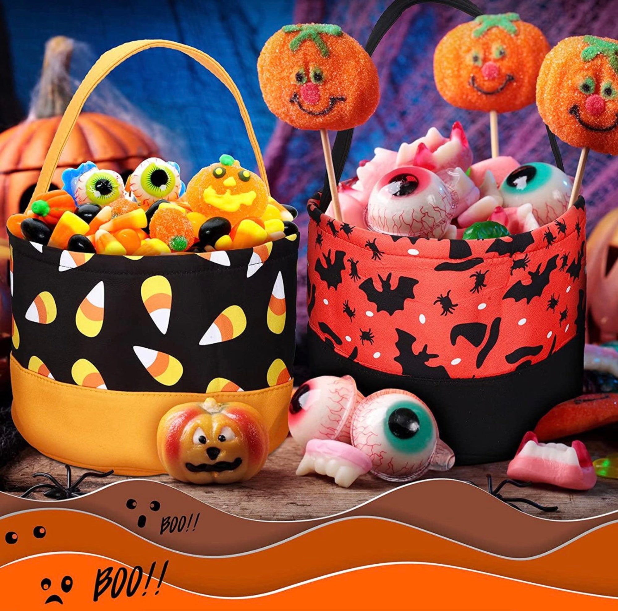 Personalized Embroidered Halloween Candy Bucket Bag