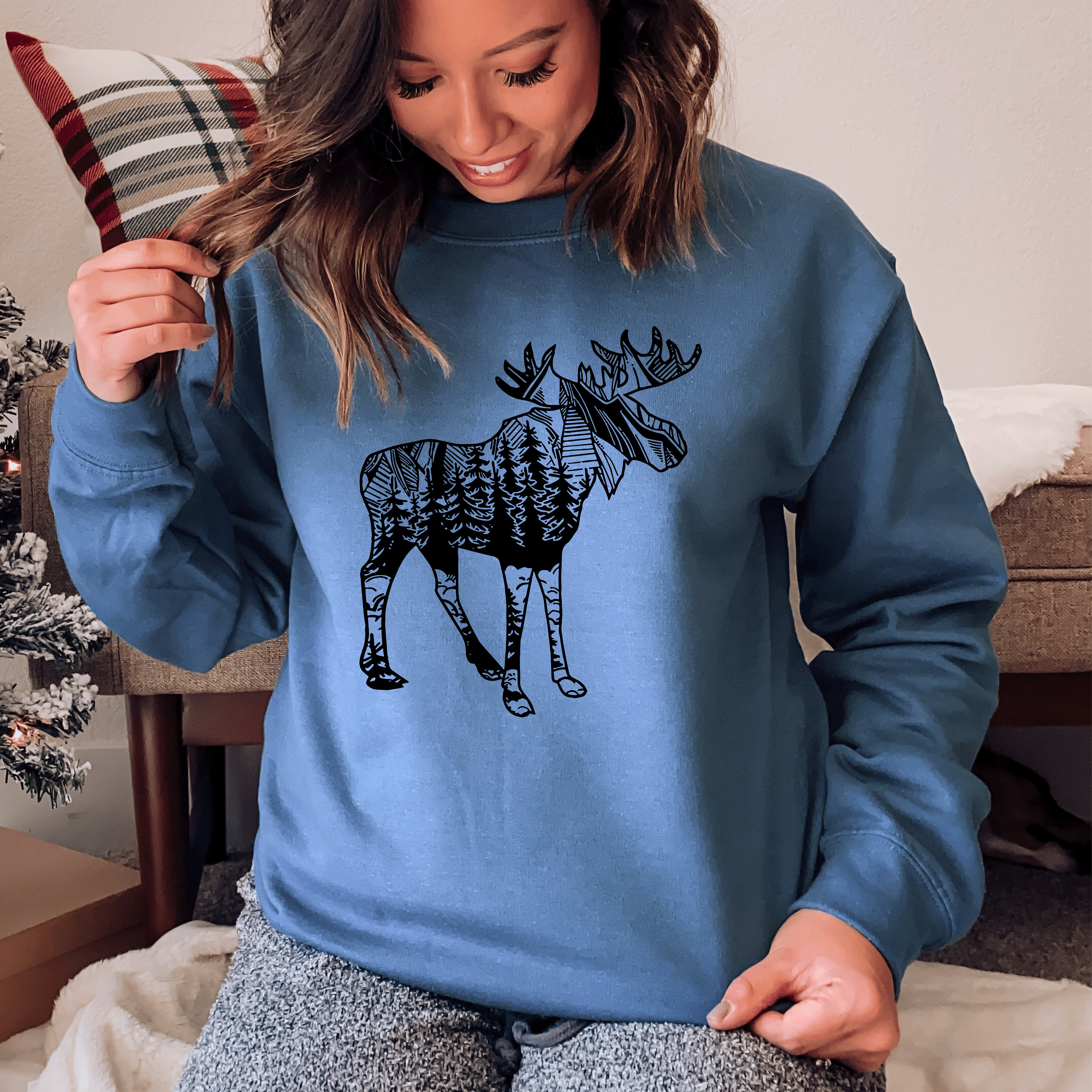 Moose Sweatshirt Moose Lover Gift Wildlife Tshirt Nature Etsy