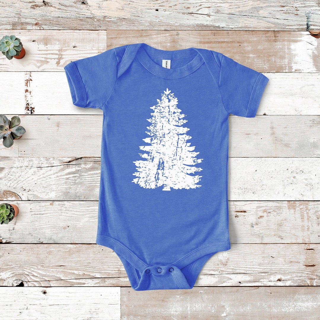 Christmas Tree Onesie, Distressed Tree Onesie, Pine Tree Onesie, Baby