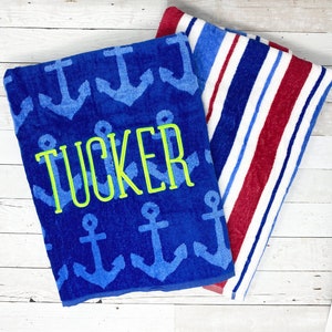 Embroidered Personalized Beach Towel, Pool Towel, Bath Towel with Name, Monogrammed Towel, Cabana Towel
