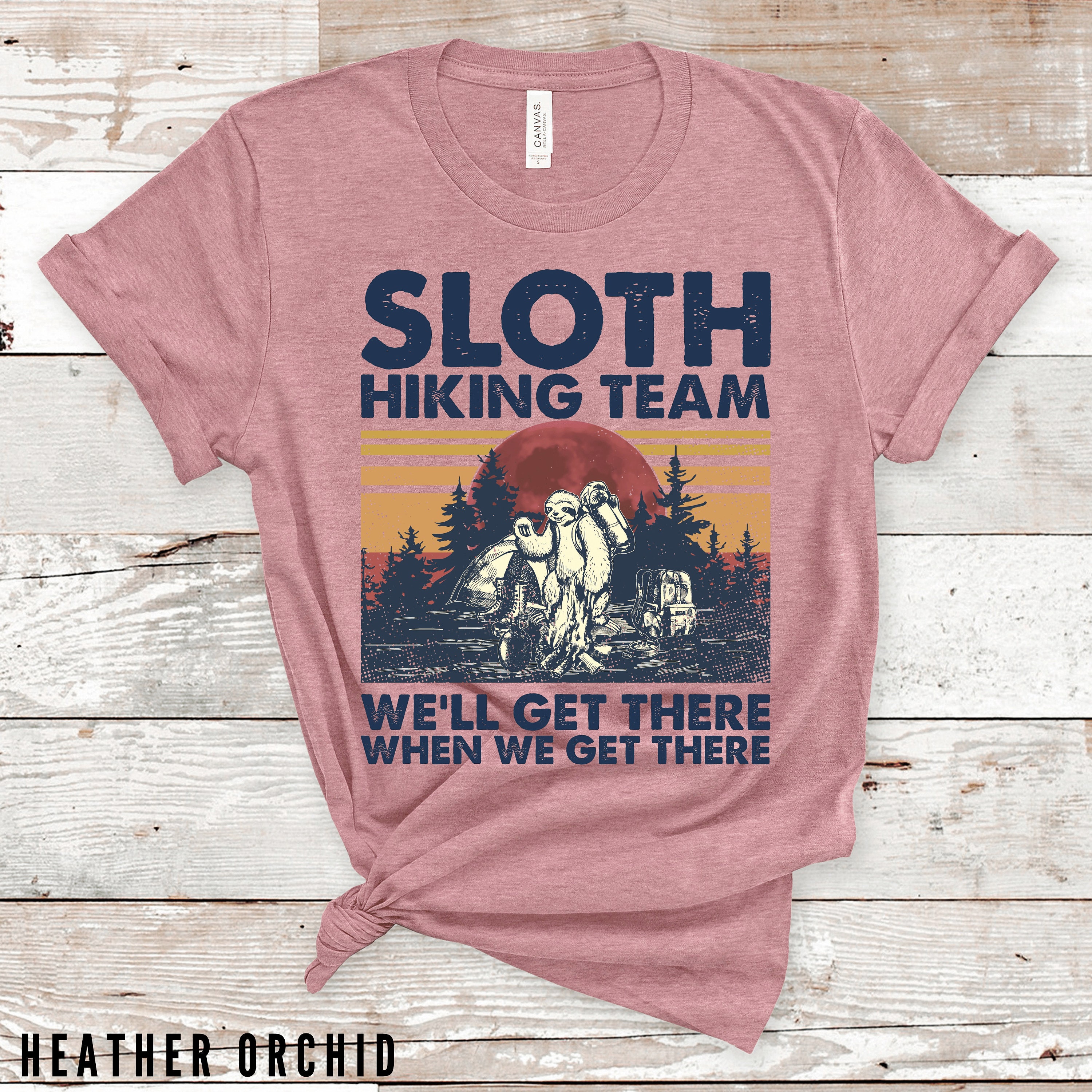 Birthday Shirt Gift For Men And Women Gift For Friend Vintage Shirt When We Get There Shirt Sloth Hiking Team We Will Get There Shirt