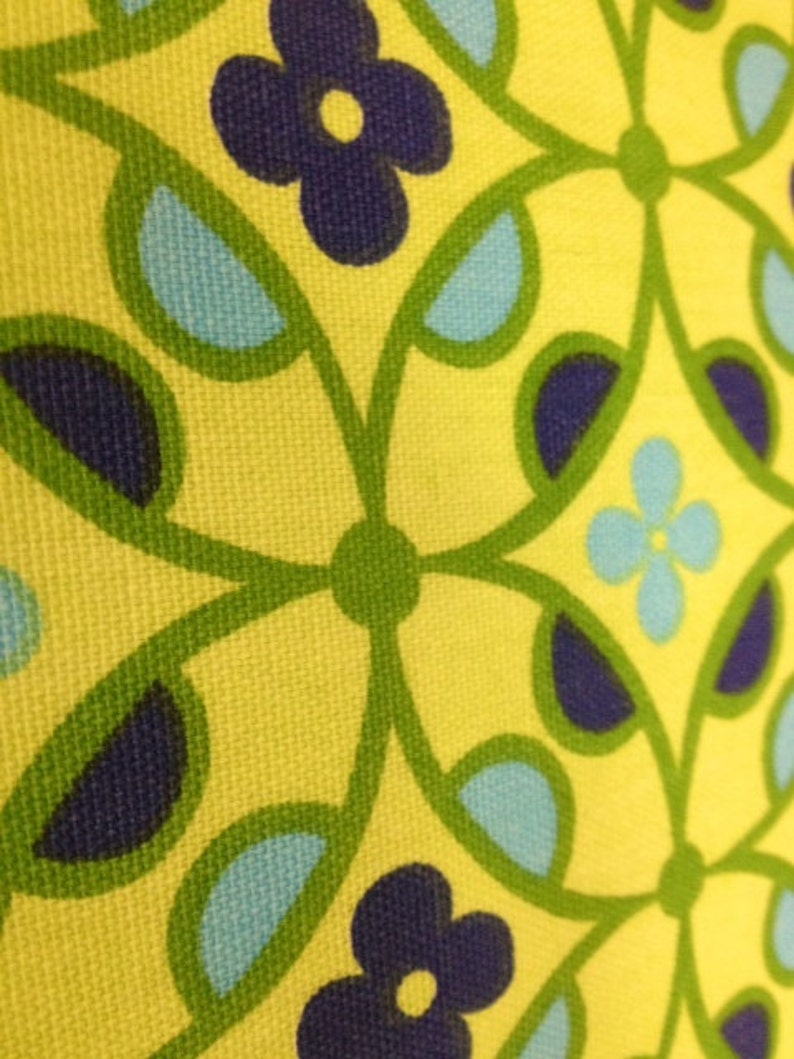 Was 32.00 Lime green with Navy and Light Blue pattern Pillow with insert included 18x18 inch with Gorgeous Home Decor Fabric on both sides image 3