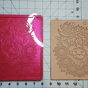 Highland Sunflower cow silicone mold. Cow silicone mold, wall hanging mold, animal mold, decor mold