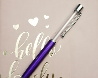 Floating fillable glitter pens Deep Purple, glitter pens