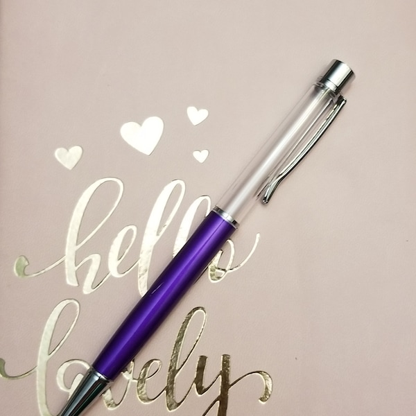 Floating fillable glitter pens Deep Purple, glitter pens