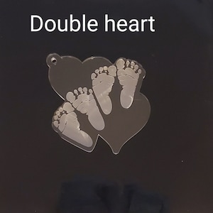 Twins baby feet silicone mold,  silicone mold baby feet, heart silicone mold