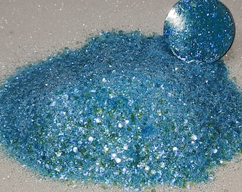 Blauer Chunk Mix Lösungsmittelbeständiges Polyester Glitzer