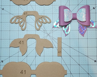 Mernaid tail hair bow template, Acrylic hair bow template/ mdf hair bow template.