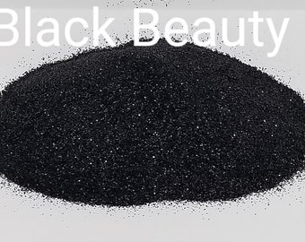 Black beauty  solvent resistant polyester glitter.