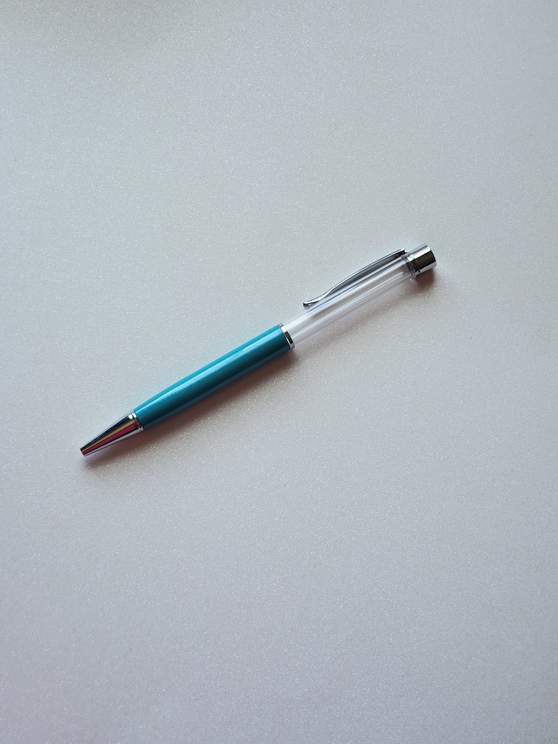 Floating fillable glitter pens turquoise