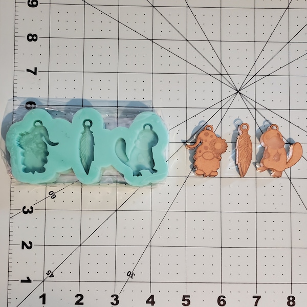 Platypus, gnome, feather earring silicone mold