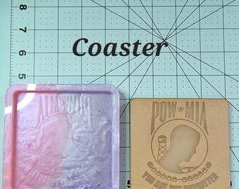 Military Pow Mia coaster silicone mold, coaster holder mold
