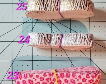 Animal Print Foe, Fold Over Elastic.