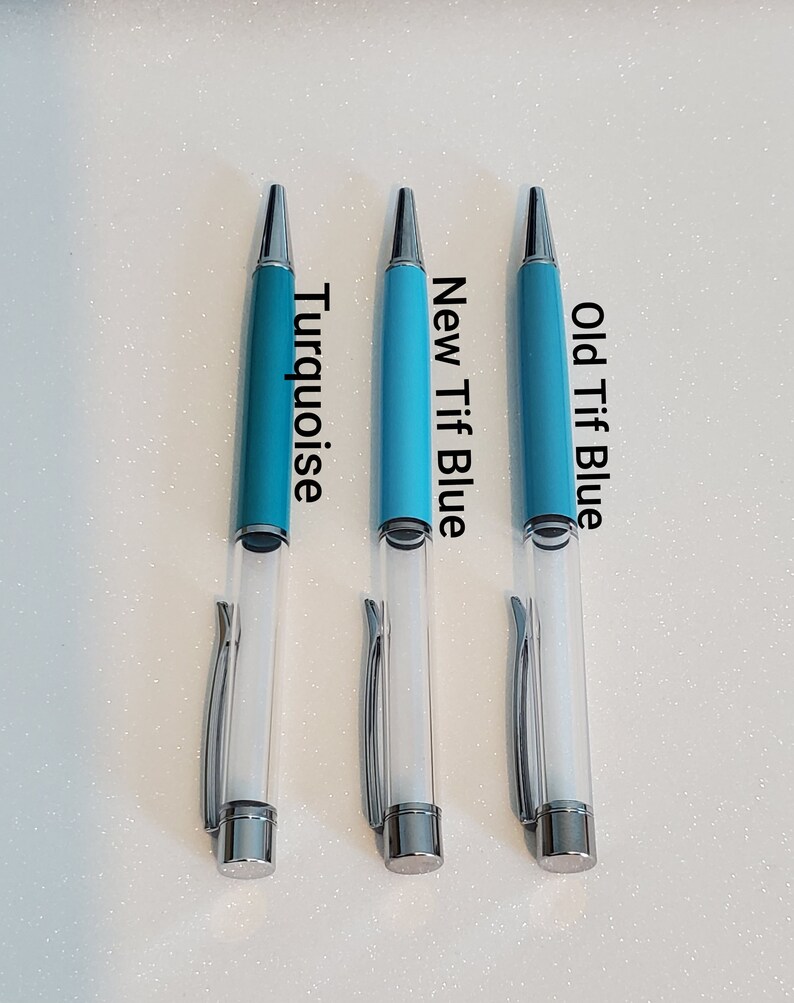 Floating fillable glitter pens turquoise