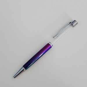 Floating fillable glitter pens rainbow purple to pink and green to blue