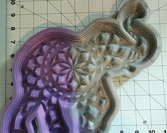 Molde de silicona de elefante mandala, molde de elefante, molde de silicona, molde de silicona hecho a mano