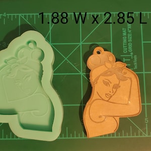 Strong girl silicone mold, keychain mold