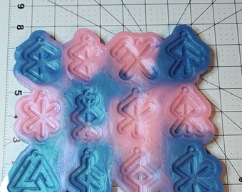 Runes keychain mold. Silicone keychain mold. Runes mold