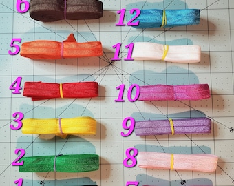Solid Foe colors, Fold Over Elastic.