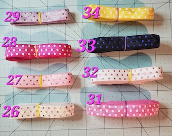 Polkadot Print Foe, Fold Over Elastic.