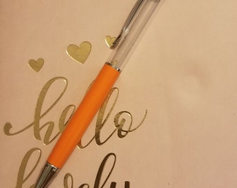 Floating fillable glitter pens orange