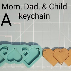 Heart puzzle keychain mold, silicone mold