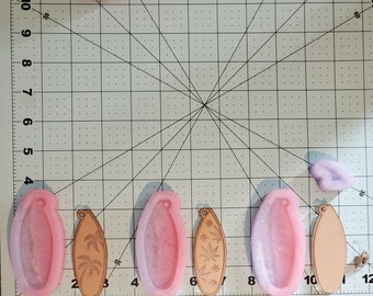 Surf board silicone mold, keychain mold