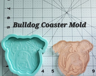 Bulldog coaster silicone mold