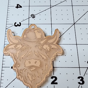 Highland cow w/cowboy hat silicone keychain mold